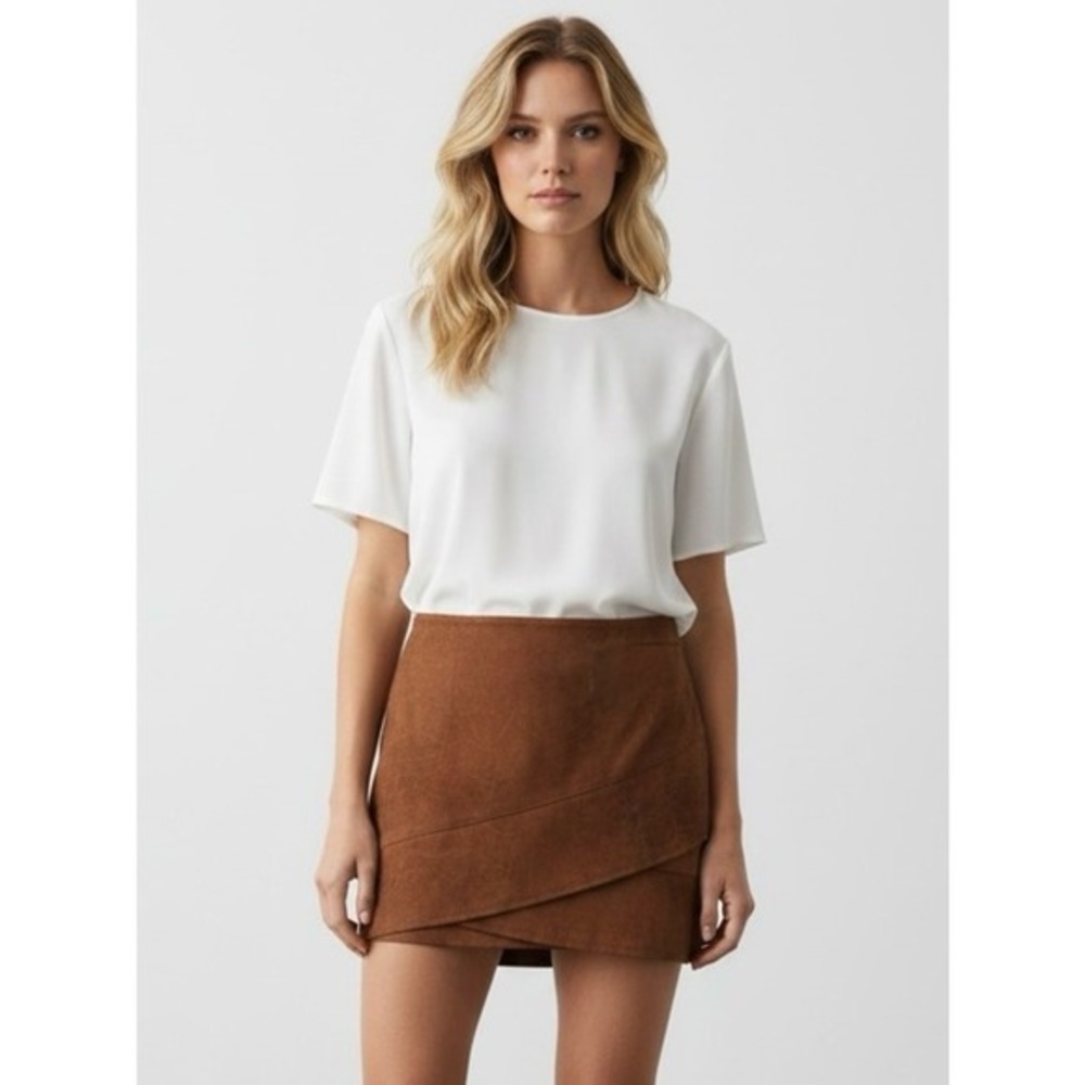Free‎ People Faux Suede Brown Mini Skirt